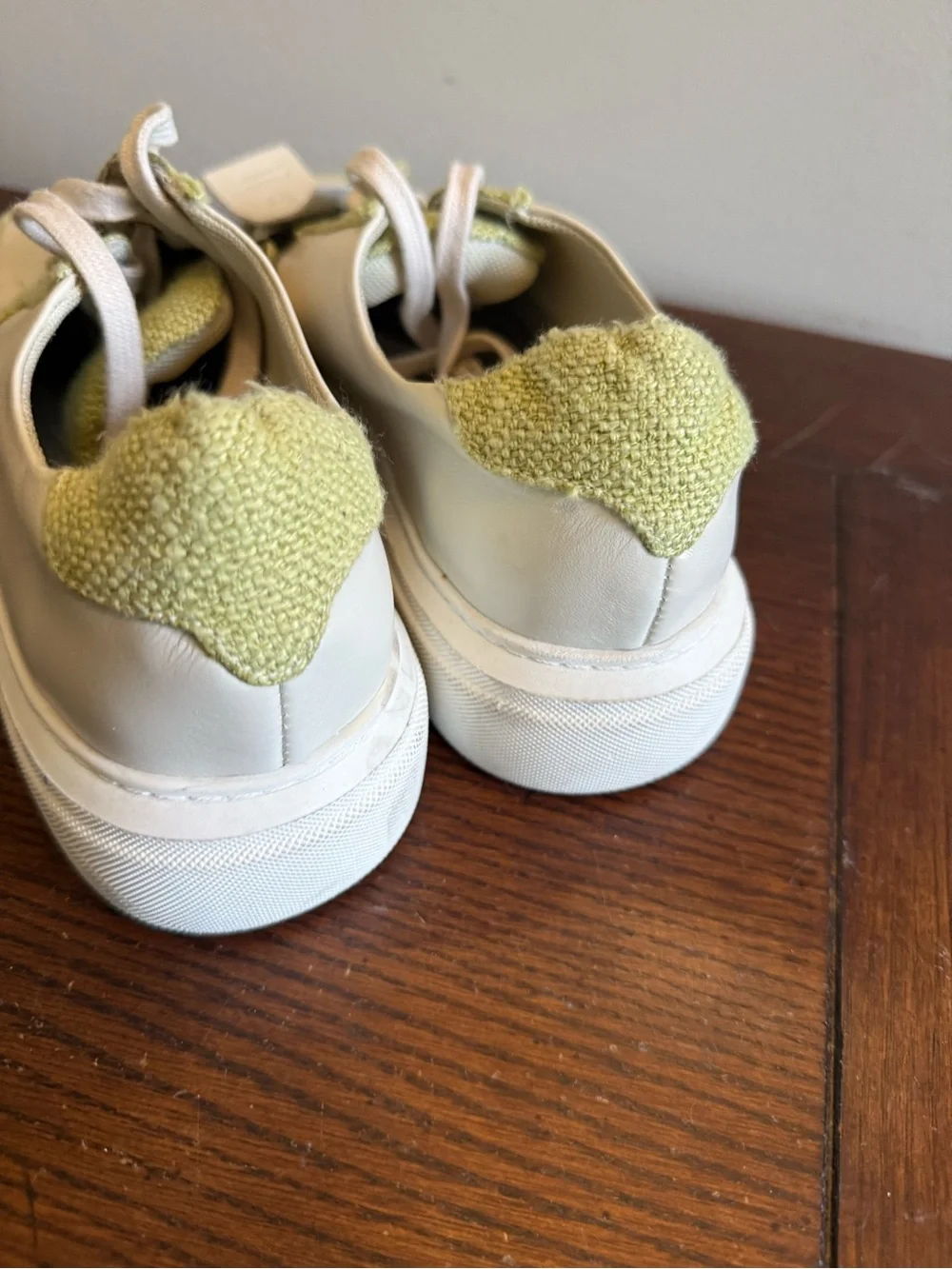 Rag & co Sneakers in Light Green fabric and White